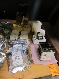 LOT TO INCLUDE: (1) SNUBBER, MECHANICAL TYPE, 12" STROKE, 14400# DESIGN/UPSET 144# BREAKAWAY RATING, -30 TO 300 DEG F TEMPERATURE RANGE, 3 TO 33 HZ LOADING CYCLE. MODEL PSA-10L ACCELERATION SENSITIVE SHOCK ARRESTOR, SELF-ALIGNING BALL JOINTS. ELECTROPLATED ZINC AND DIFFUSED, (5) HEATERS, 1-3/4" SIZE, 115 VOLT, 250 WATT, RADIAL KIND. 1-3/4" WD RADIAL SHAPE FOR MODEL 85 EXPLOSIVE DETECTOR, (7) ASSEMBLIES, PANEL TYPE, VIBRATION MONITOR KIND. FRONT FOR MODEL RVXY VIBRATION MONITOR, CONTROL PANEL INSTRUMENTS, (2) AGASTAT TIMING RELAY TYCO PART # 1-1423168-6. LOADING & HANDLING FEE $15-4132